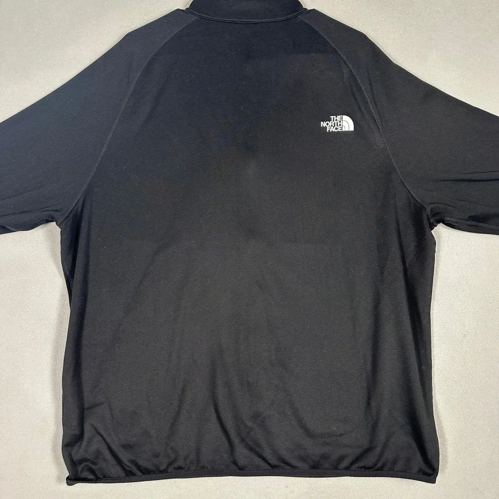 The North Face Jacket Mens 2XL Full Zip Fleece Black Stretch Coat Mockneck EUC